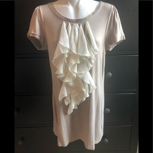 Ruffled front shirt sleeve top